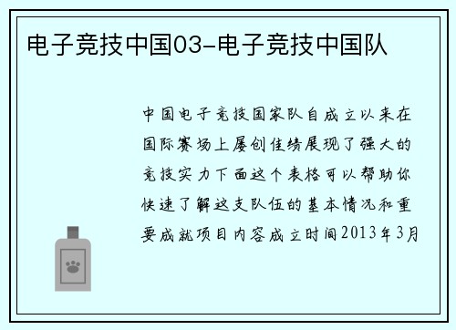 电子竞技中国03-电子竞技中国队